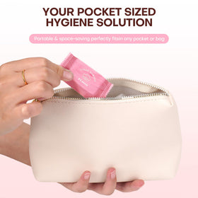 FCaeon tablets stored in travel pouch for on-the-go convenience and hygiene