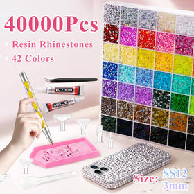 Fcoget colorful resin gems spread to show 42 vibrant colors and creative options