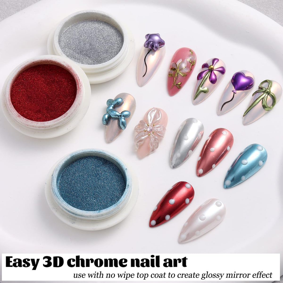 Fcozpjk applying powder with sponge brush for easy chrome transfer