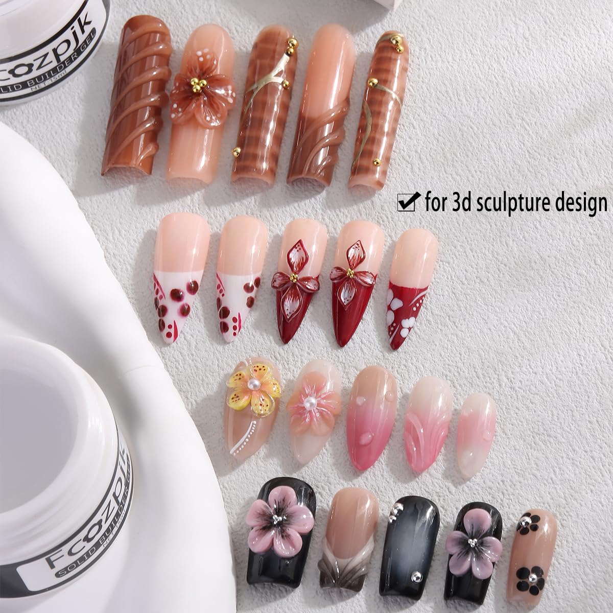Fcozpjk carving pen in use shaping gel precisely for refined petal edges