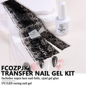 Fcozpjk brush applying clear transfer gel to nail, easy controlled application benefit