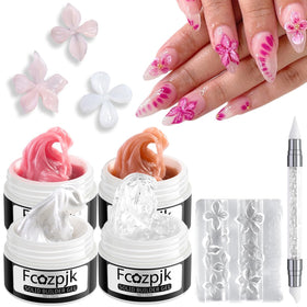 Fcozpjk front packaging showing four solid builder gel colors for versatile designs