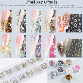 Fcozpjk close-up glitter and rhinestones for adding sparkle and textured designs