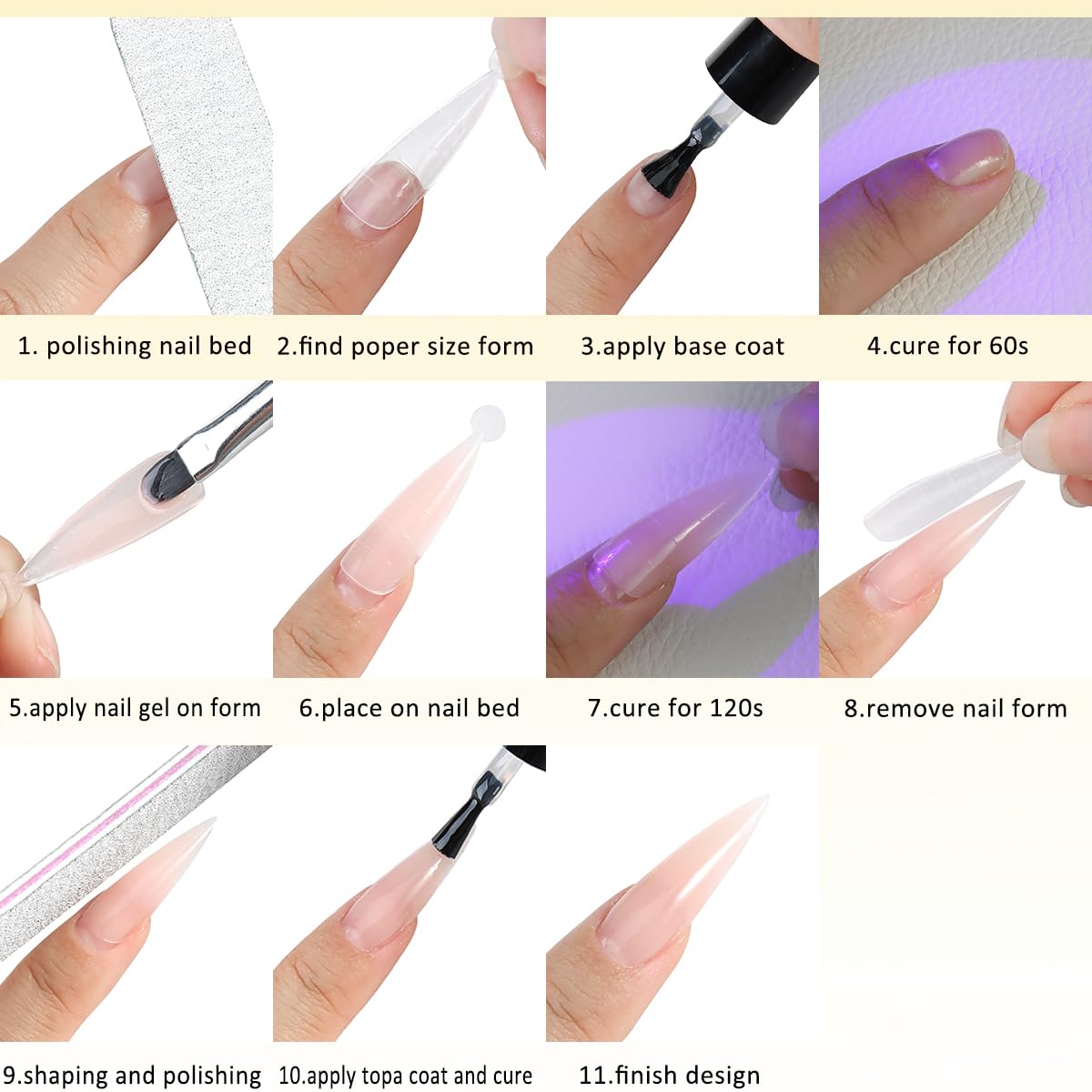 Fcozpjk lifestyle manicure in progress with brush pen creating a natural nail extension