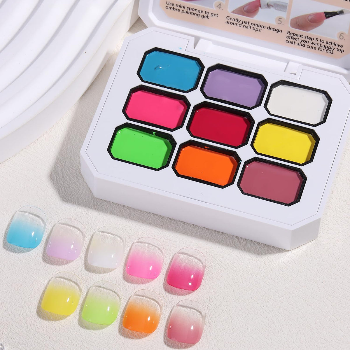 Fcozpjk mini soft nail sponges with grabbing pen for neat gradient patting
