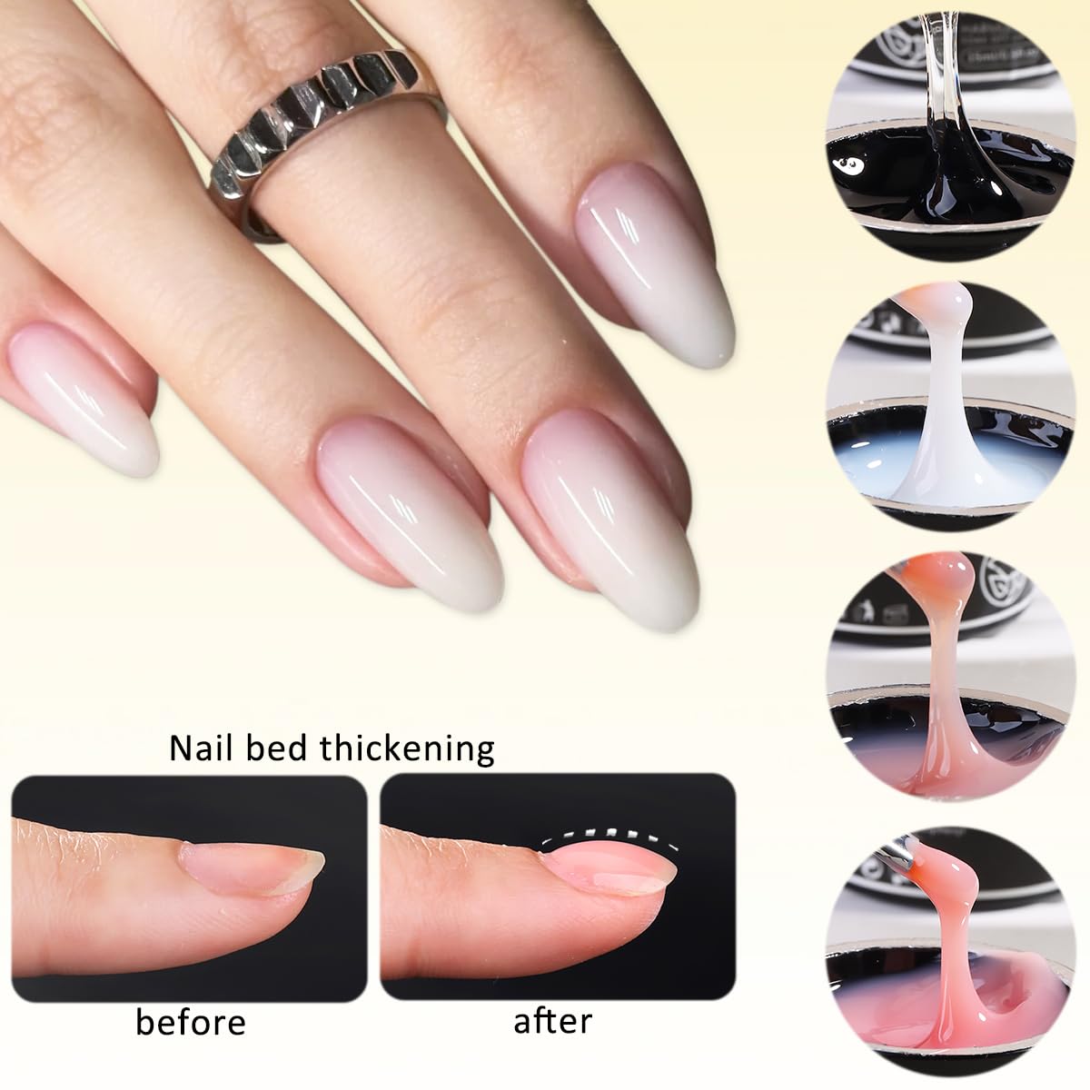 Fcozpjk nail extension before and after showcasing strengthened longer nails transformation