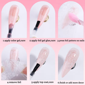 Fcozpjk nail in use during foil pressing, demonstrates accurate transfer technique benefit