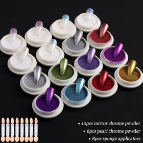 Fcozpjk open jars displaying 16 pigments for quick shade selection