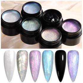 Fcozpjk six color jars top view showing iridescent shades and variety