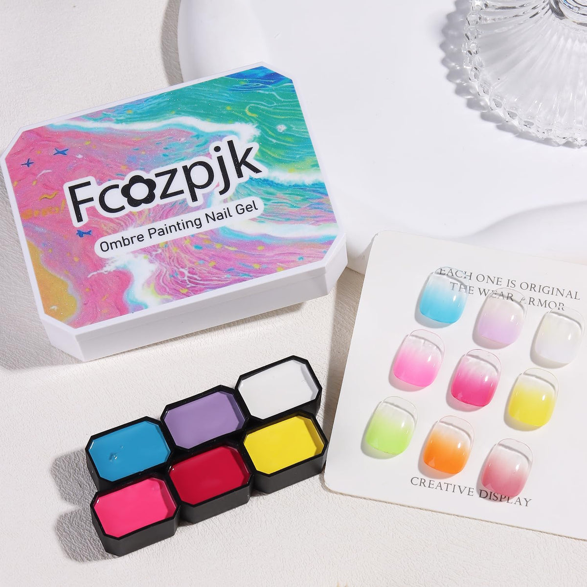 Fcozpjk swatch palette with nine neon shades for quick color selection and planning