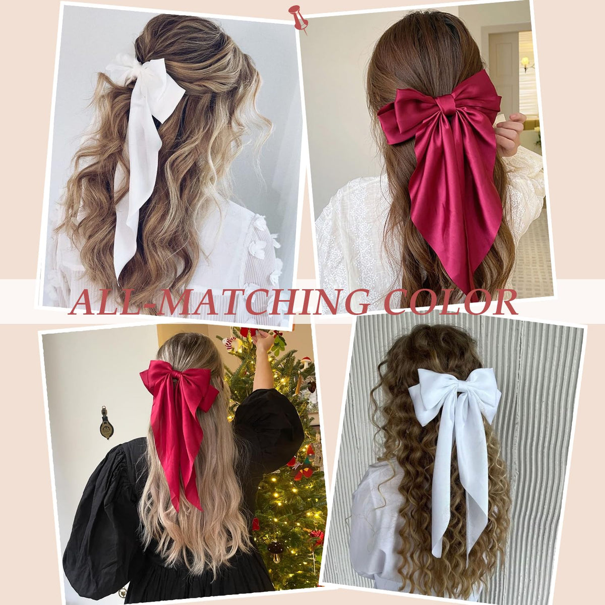 FDBJulyy bow clip securing fine straight hair without slipping