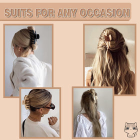 FDBJulyy large clip holding thick hair in a bun showing reliable all-day hold