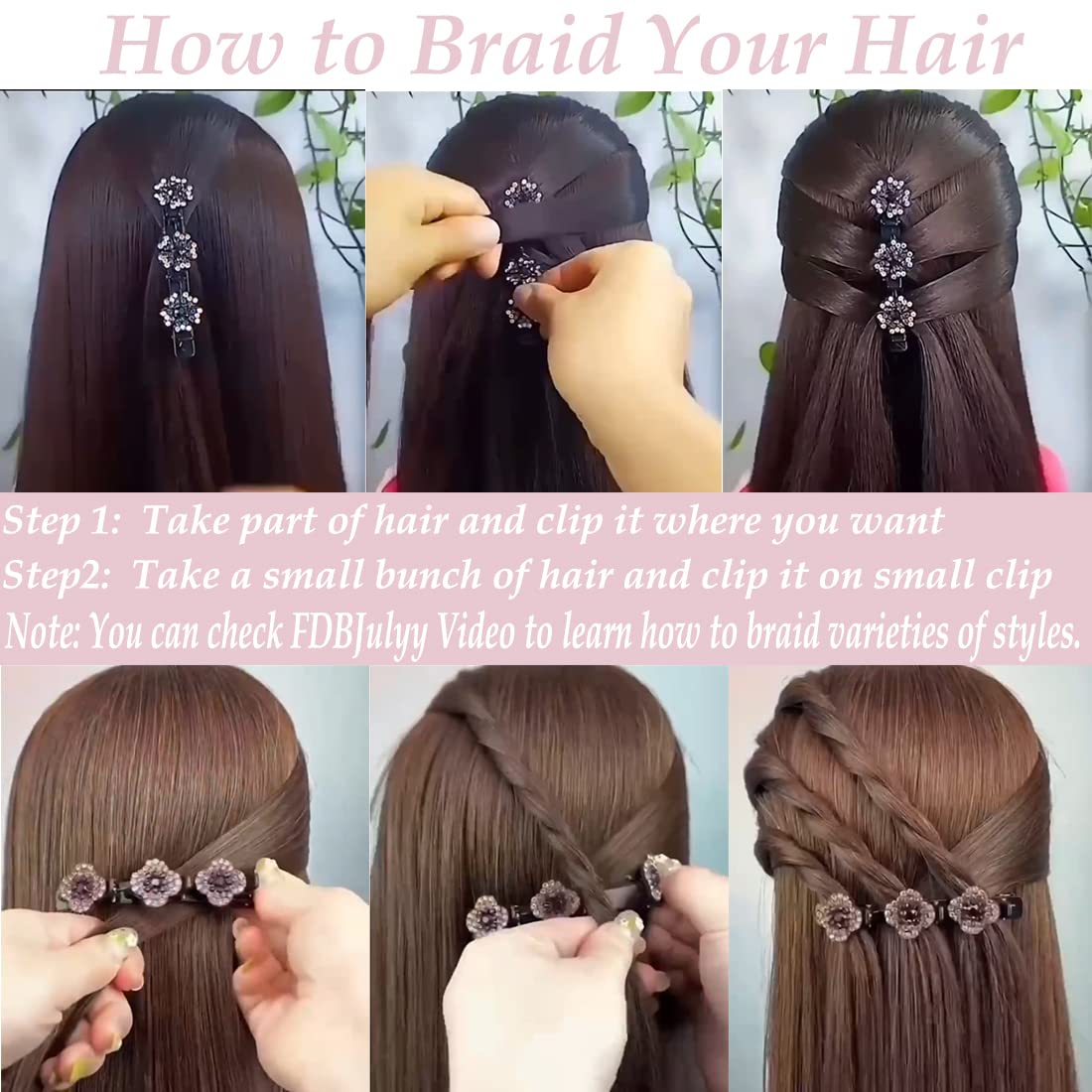 FDBJulyy clips securing fine hair strands for neat, controlled styling