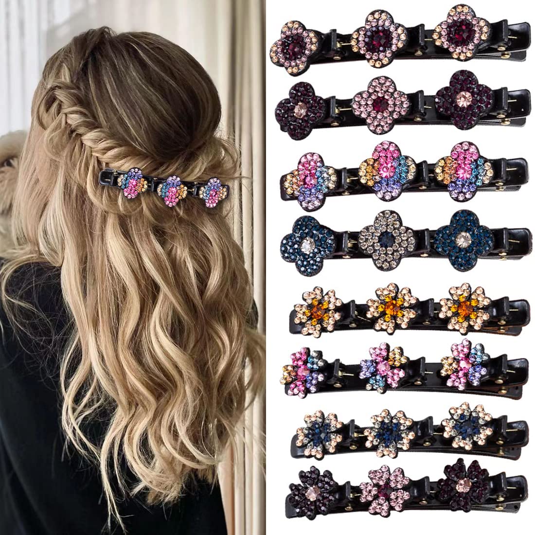 FDBJulyy front packaging showing eight sparkling hair clips for quick styling