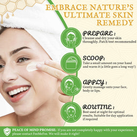 FeeMeFee applying balm on hand demonstrating smooth spread and immediate hydration