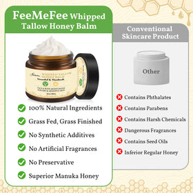 FeeMeFee open jar with balm melting on fingertip for easy application