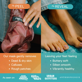 FEETS botanical eucalyptus and lavender ingredients promoting soothing exfoliation