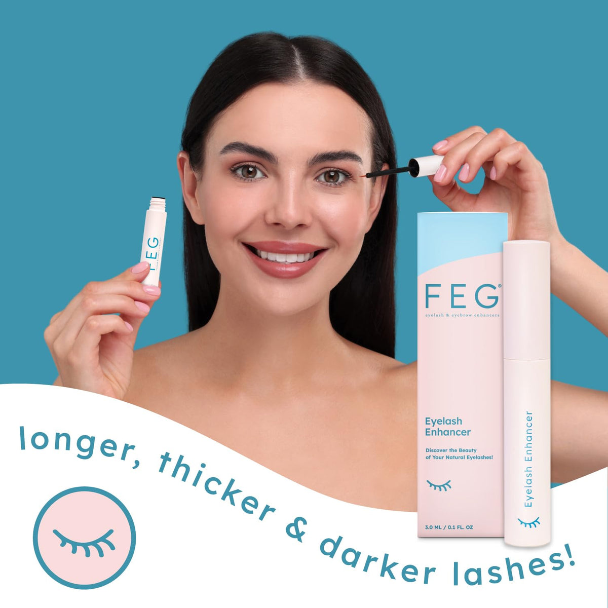FEG applicator closeup displaying precision tip for targeted lash-line application