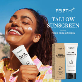 FEIBTH label close-up highlighting zinc oxide and grass-fed tallow ingredients