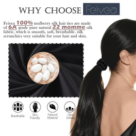 Feivea scrunchie securing a ponytail for secure hold without creases