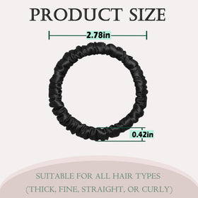 Feivea silk scrunchie beside nightstand highlighting gentle overnight protection