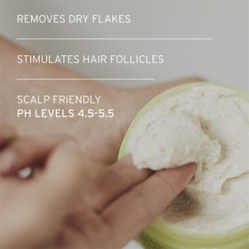Fekkai scrub applied to scalp in shower showing massage improves circulation