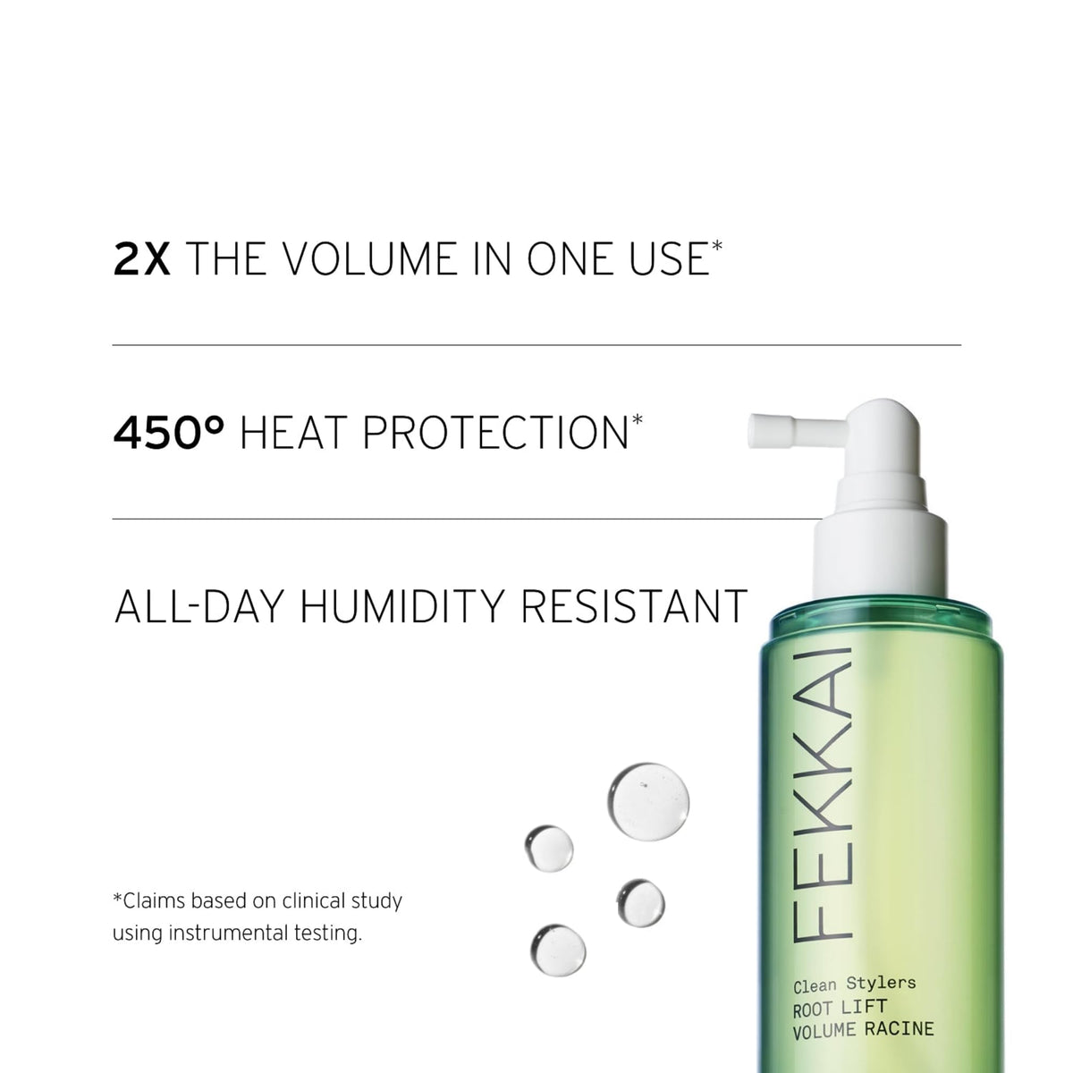 stylist using FEKKAI spray for a voluminous salon-style blowout finish