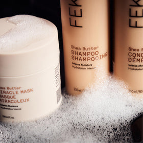 FEKKAI label close-up highlighting shea butter ingredients