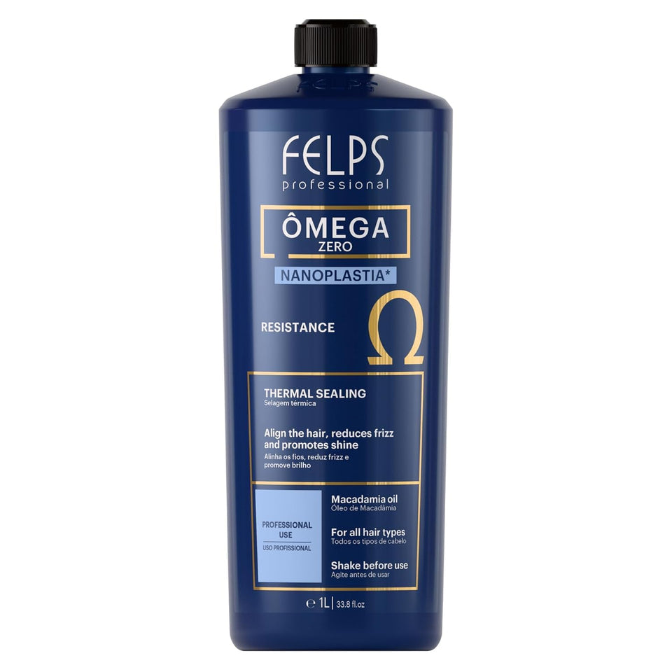 Felps Omega front bottle showing label and 1L size for professional use