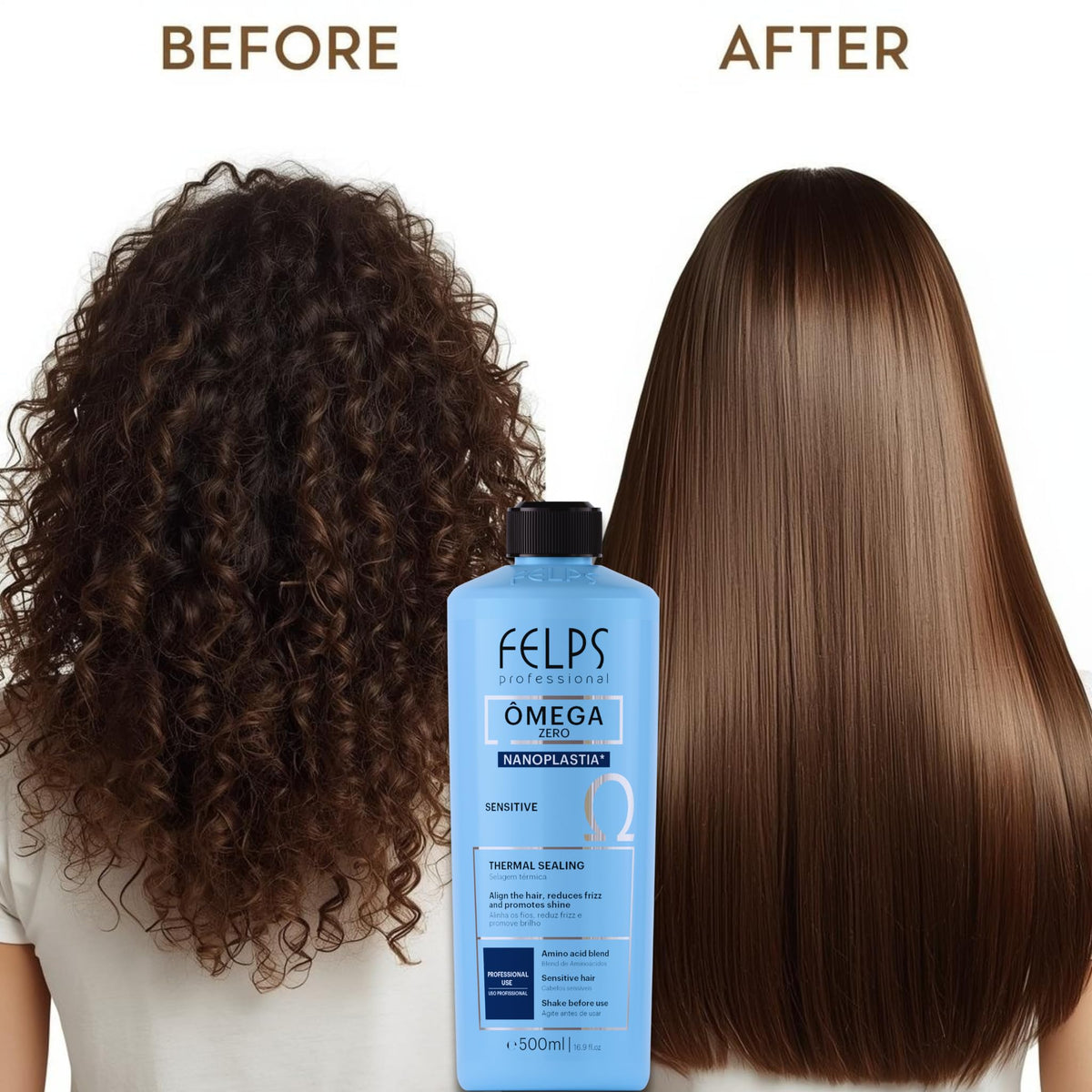 Felps Professional applied by stylist during thermal sealing for smooth results