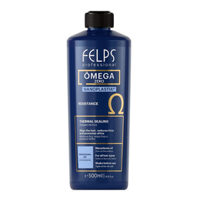 Felps Professional Omega Zero front bottle view showing product and professional volume benefit