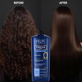 Felps Professional label and pump close-up highlighting ingredients and easy dispensing benefit