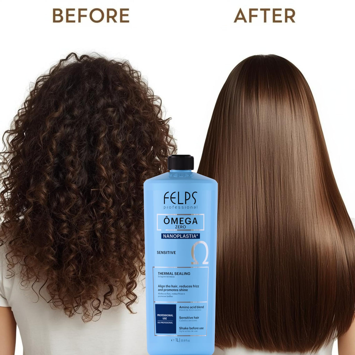 Felps Professional 1000 ml next to common items to show generous salon-sized volume