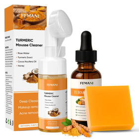 femani front packaging showing three-piece turmeric set, clear product presentation