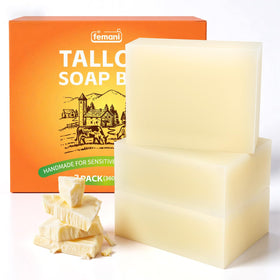 femani front packaging showing unscented grass-fed tallow bar benefits