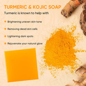 femani soap bar close-up texture showing turmeric specks for exfoliation