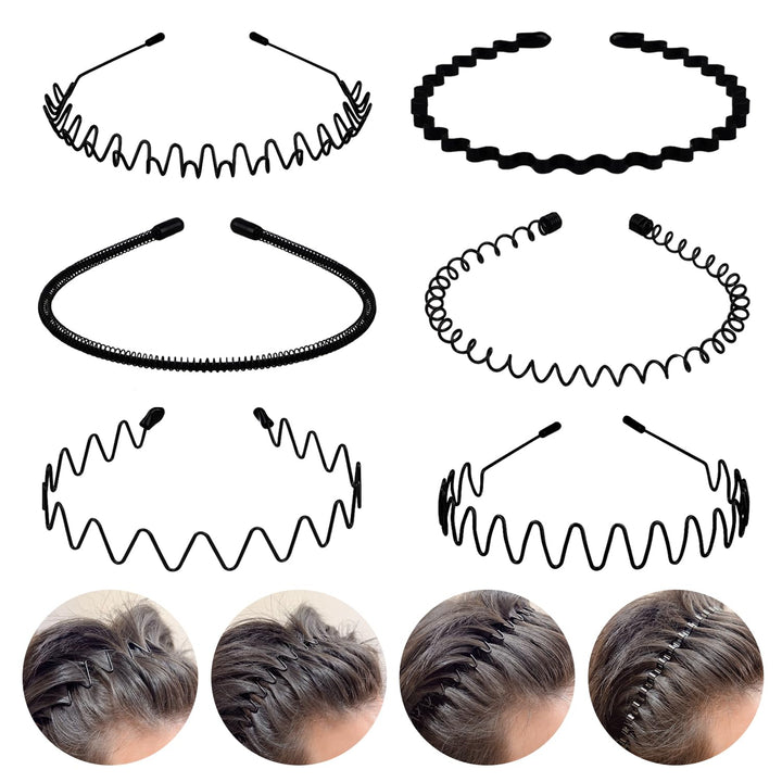 fenshine front view of six metal headbands shows clean packaging and selection benefit