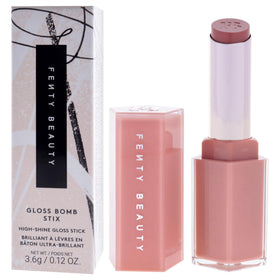 Fenty Beauty Fenty Glow applied on lips showcasing luminous rose-nude sheen