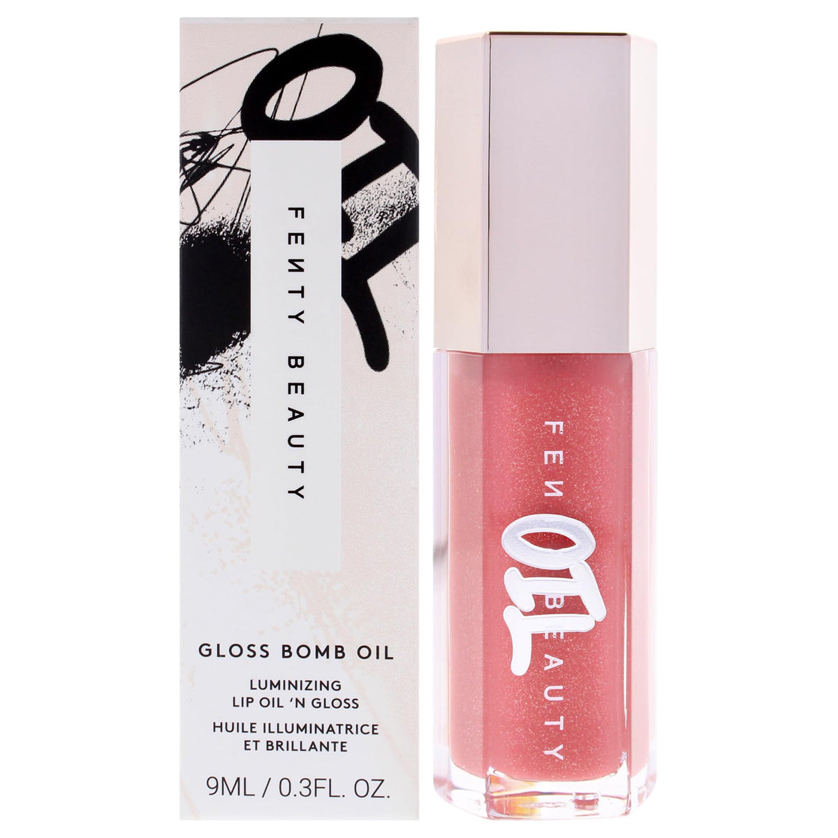 FENTY BEAUTY front packaging showing tube and shade 01 Fussy, highlighting product appeal
