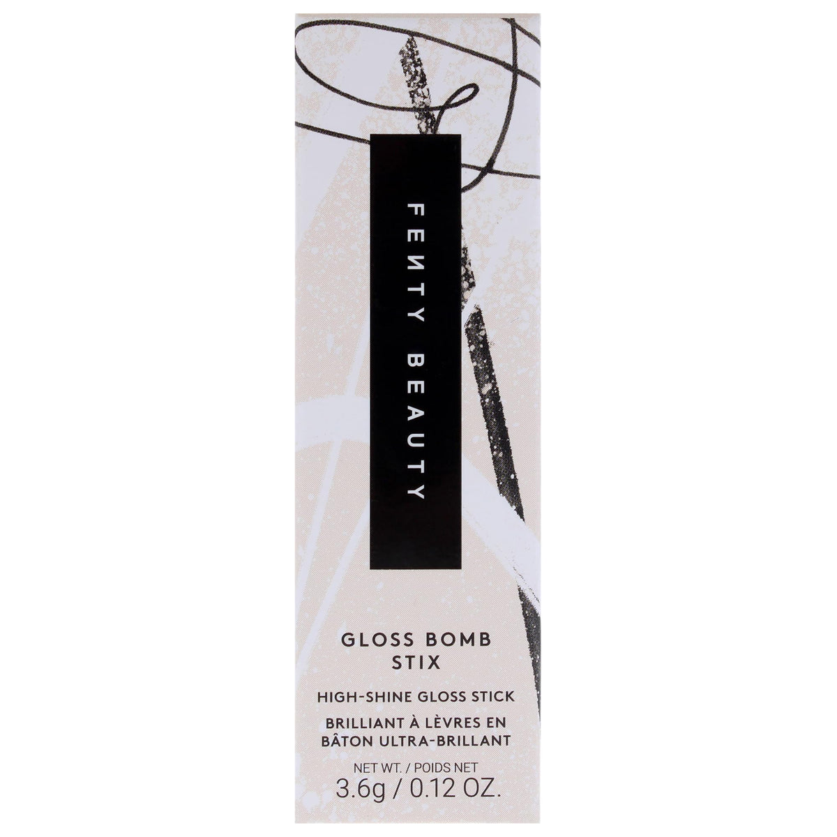 FENTY BEAUTY gloss stick held in hand to show portability and ease