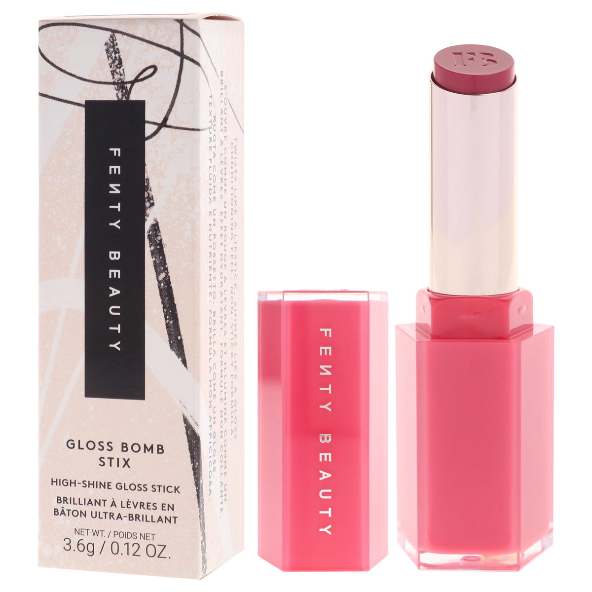 FENTY BEAUTY stix held in hand to show true size and travel-friendly convenience
