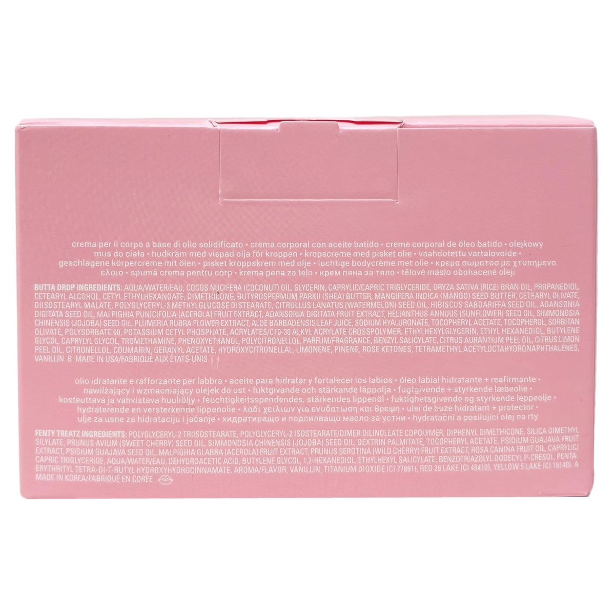Fenty Beauty set in a travel bag lifestyle shot for on-the-go moisturizing convenience