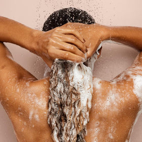 Fenty Hair Rich One on bathroom shelf in routine setting