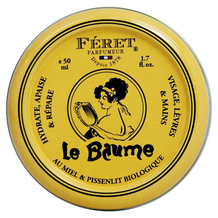Feret Parfumeur tin front view showing elegant design and portability