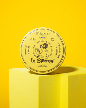 Feret Parfumeur vintage tin detail emphasizing heritage-inspired packaging