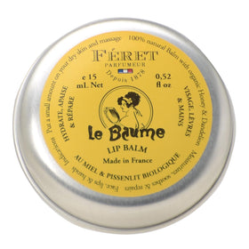 Feret Parfumeur tin front showing elegant vintage design and portable benefit