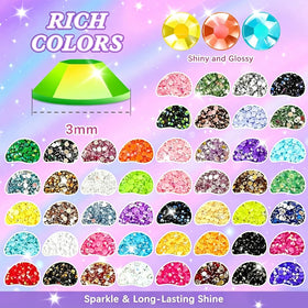 FFPTBNYX close-up of 3mm SS10 resin rhinestones showing vibrant color and brilliant shine