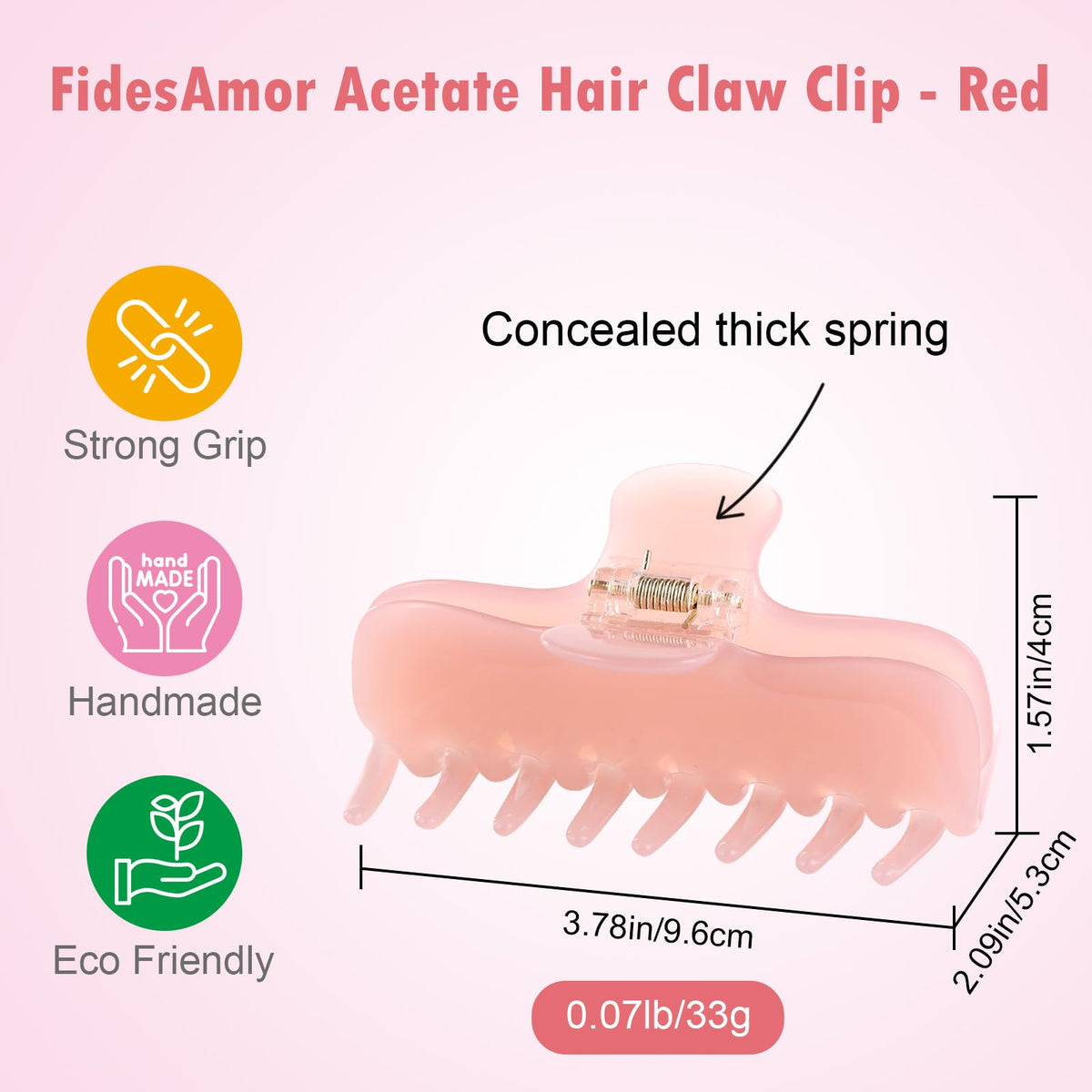 FidesAmor acetate texture close-up highlighting smooth, hair-friendly surface