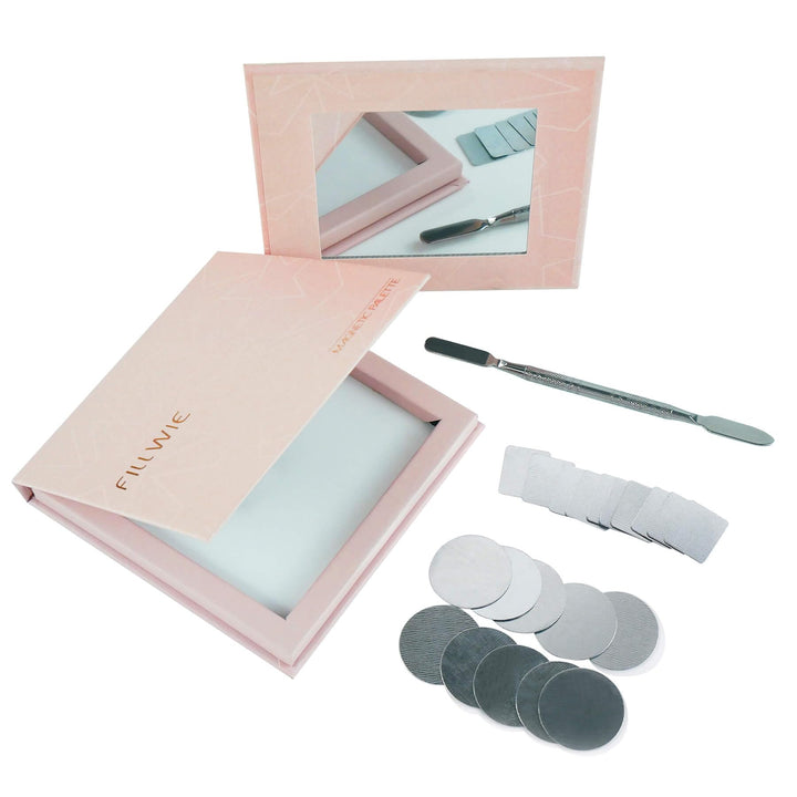 Fillwie pink closed palette showing sleek exterior and travel-ready protection
