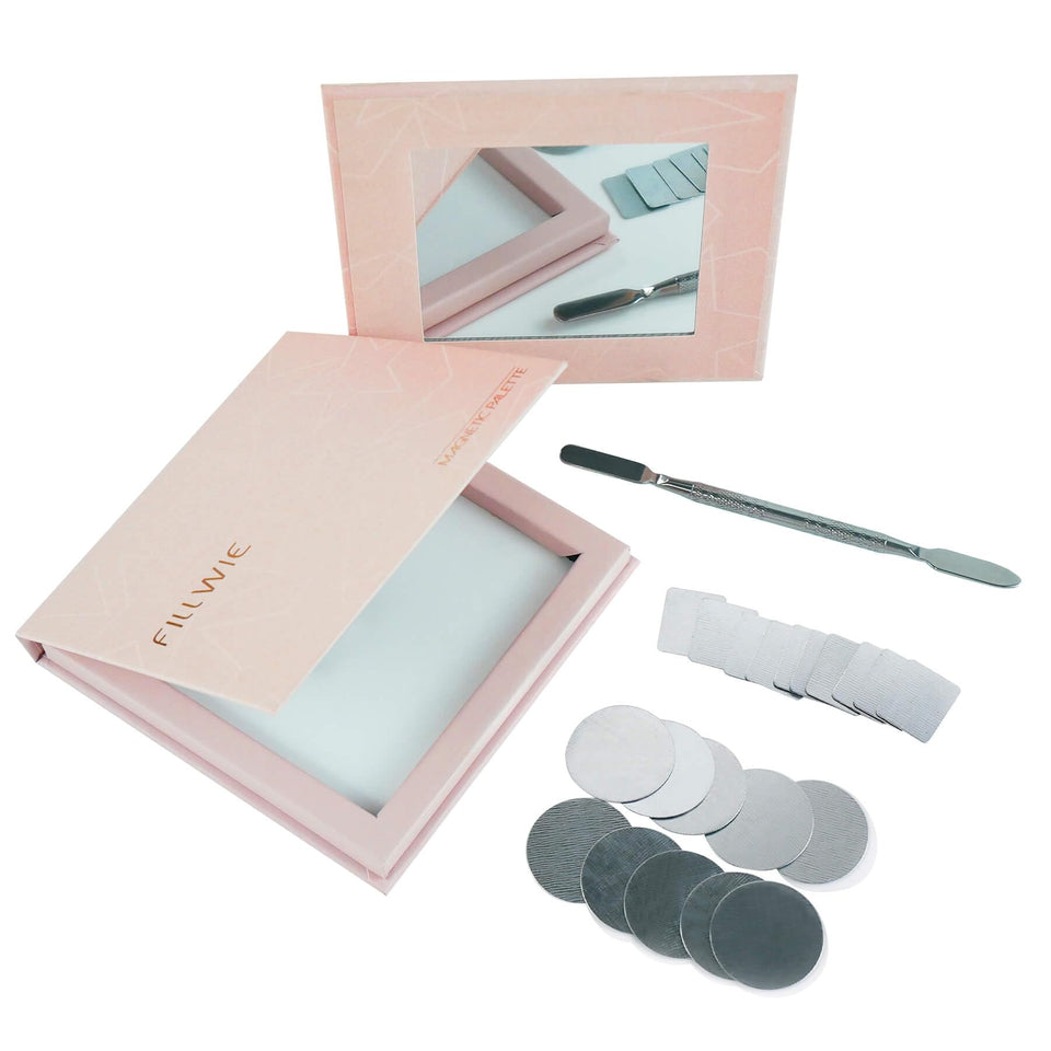 Fillwie pink closed palette showing sleek exterior and travel-ready protection